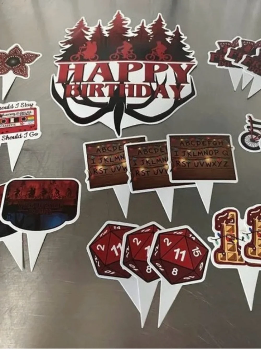 25 Piece Stranger Things Cake & Cupcake Toppers